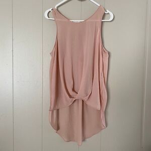 ASTR the Label Blush Draped Sleeveless High-Low Tank Top Women’s Medium Sheer La